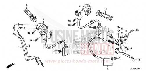 LEVIER DE GUIDON/COMMUTATEUR/CABLE CBR500RAF de 2015